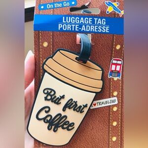 Coffee Cup Luggage Tag - Brown